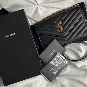 YSL CASSANDRE ENVELOPE CHAIN WALLET